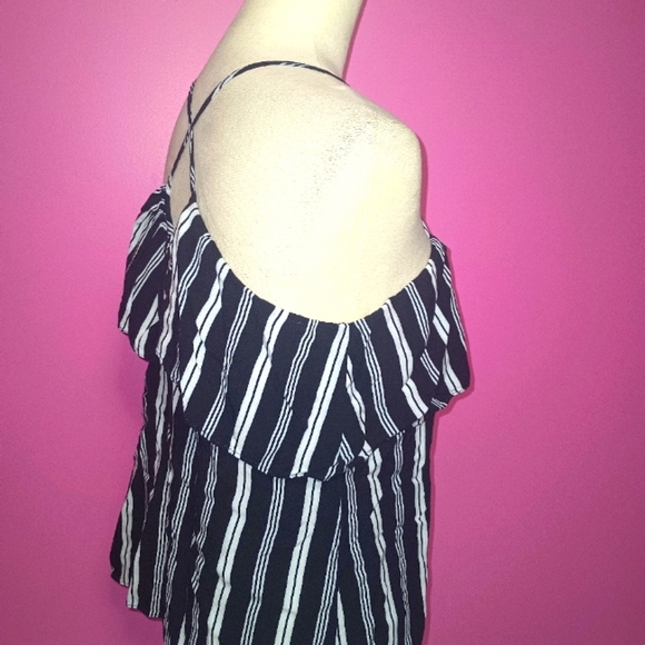 Saks Fifth Avenue ladies Striped Criss Cross Camisole Blouse (Size Large) - Picture 7 of 9